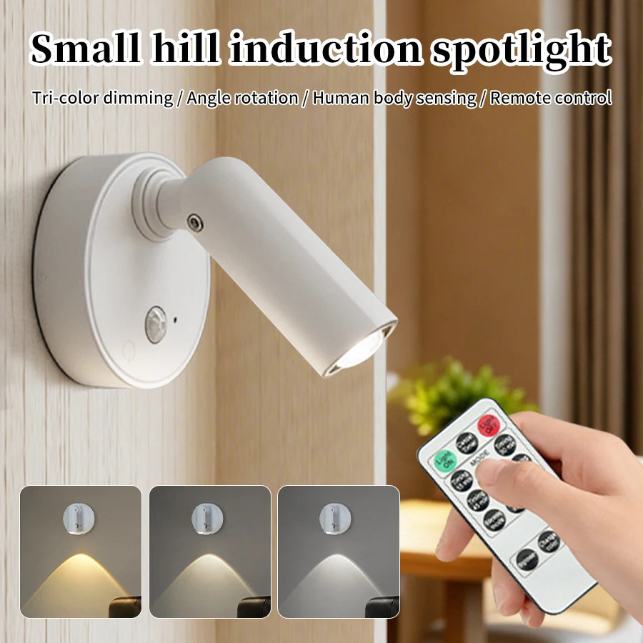 Lampada da Parete LED con Sensore di Movimento, Interruttore Touch, Luce Notturna, Faretto Magnetico Wireless Dimmerabile per Camera da Letto, Armadio, Scale, Decorazione