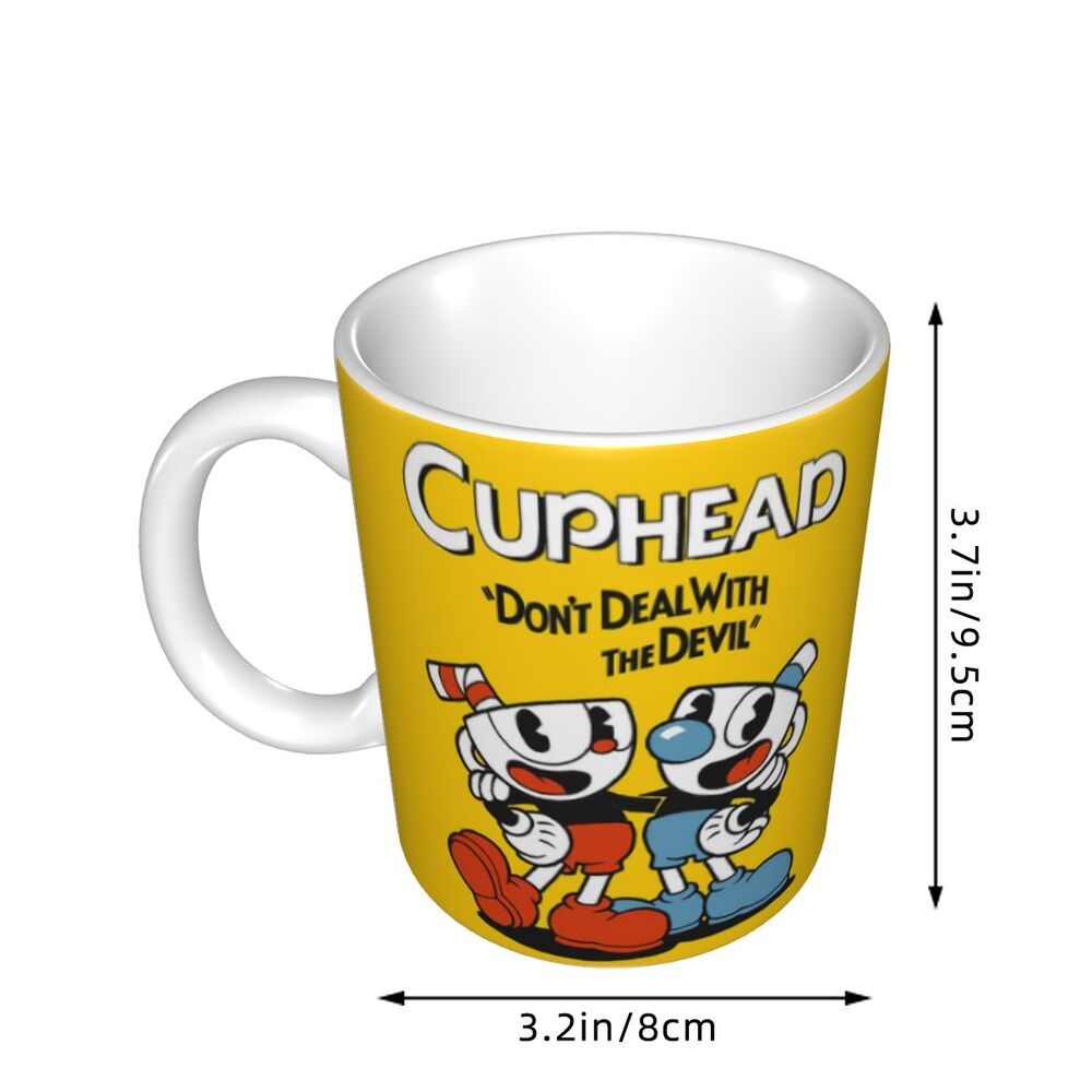 Tazze da caffè personalizzate CupHead e MugMan personaggi dei videogiochi elettronici fai da te tazza da tè al latte in ceramica