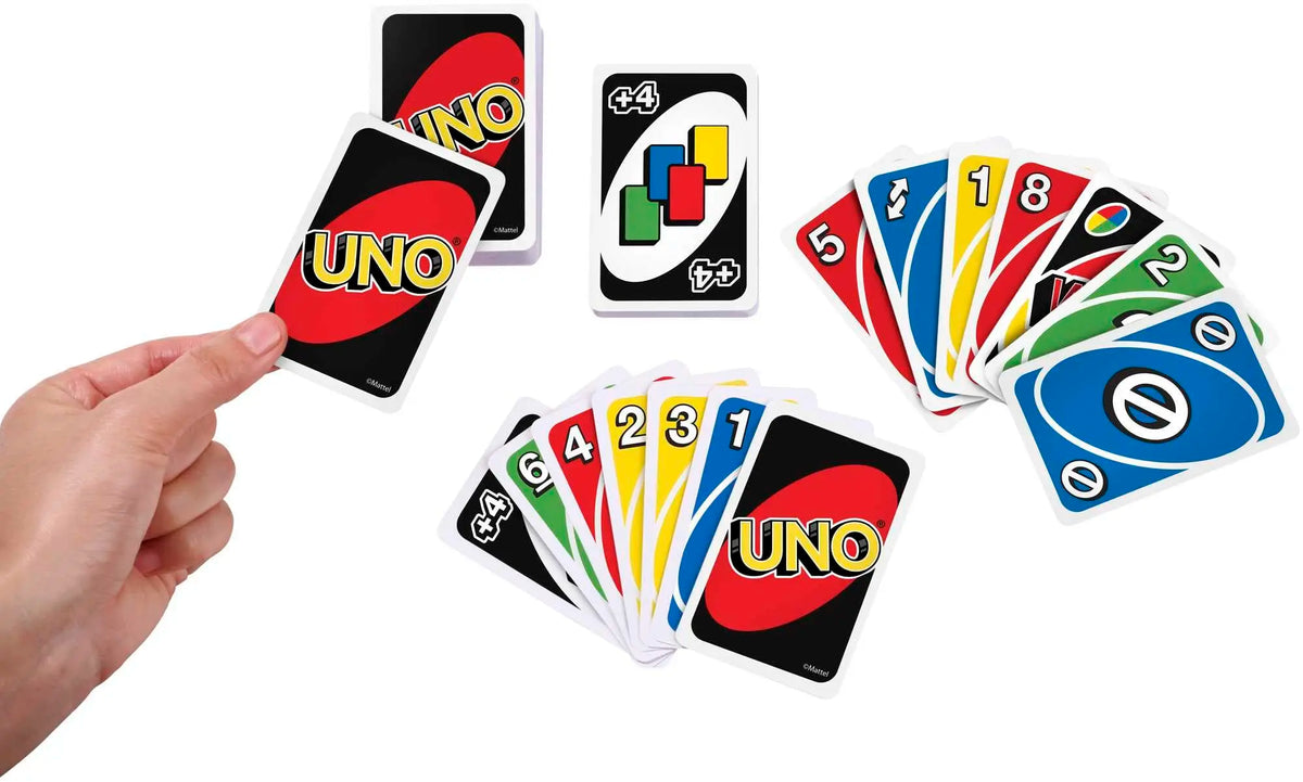 Mattel Games, gioco di carte Uno, per bambini dai 7 anni in su, da 2 a 10 giocatori.