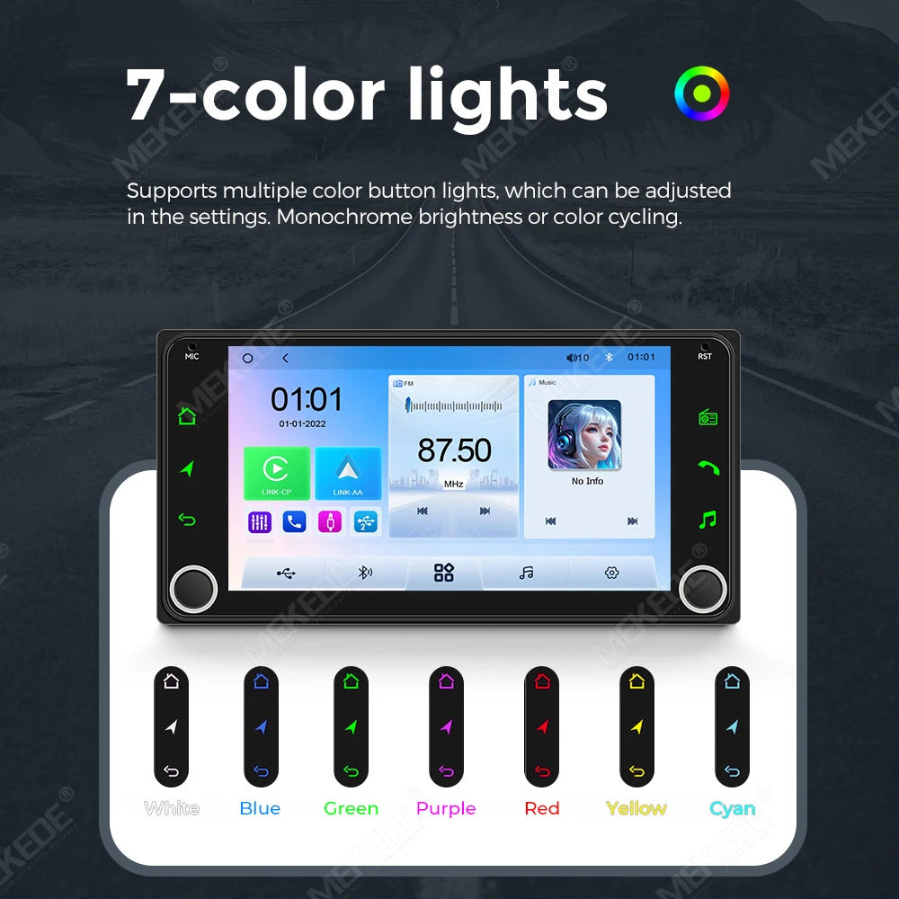 MEKED Autoradio Linux 7 Pollici con CarPlay Wireless e Android Auto per Toyota Yaris Corolla RAV4 Avensis Aygo Prius, Lettore Multimediale Universale 4K con Schermo per Telecamera Posteriore