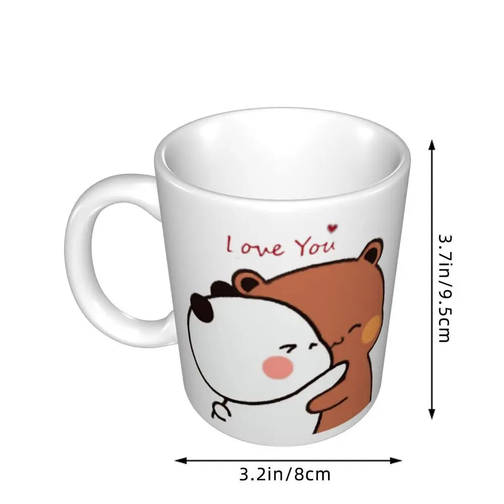 Tazze personalizzate per coppia Bubu Dudu Panda e Brownie Bear Tazza da caffè per tè al latte in ceramica fai-da-te
