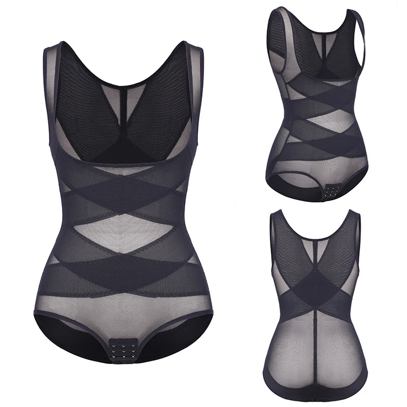 Perizoma in rete Body Shapewear Donna Nuovo Shaper per tutto il corpo Vita sottile Tummy Control Intimo Pancia piatta Corsetto sottoseno