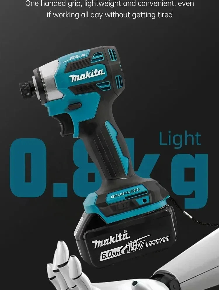 Makita DTD173 Blu 18V Avvitatore a Impulsi Brushless agli Ioni di Litio, Utensile Multifunzione, Trapano, Utensile Elettrico con Batteria 18650