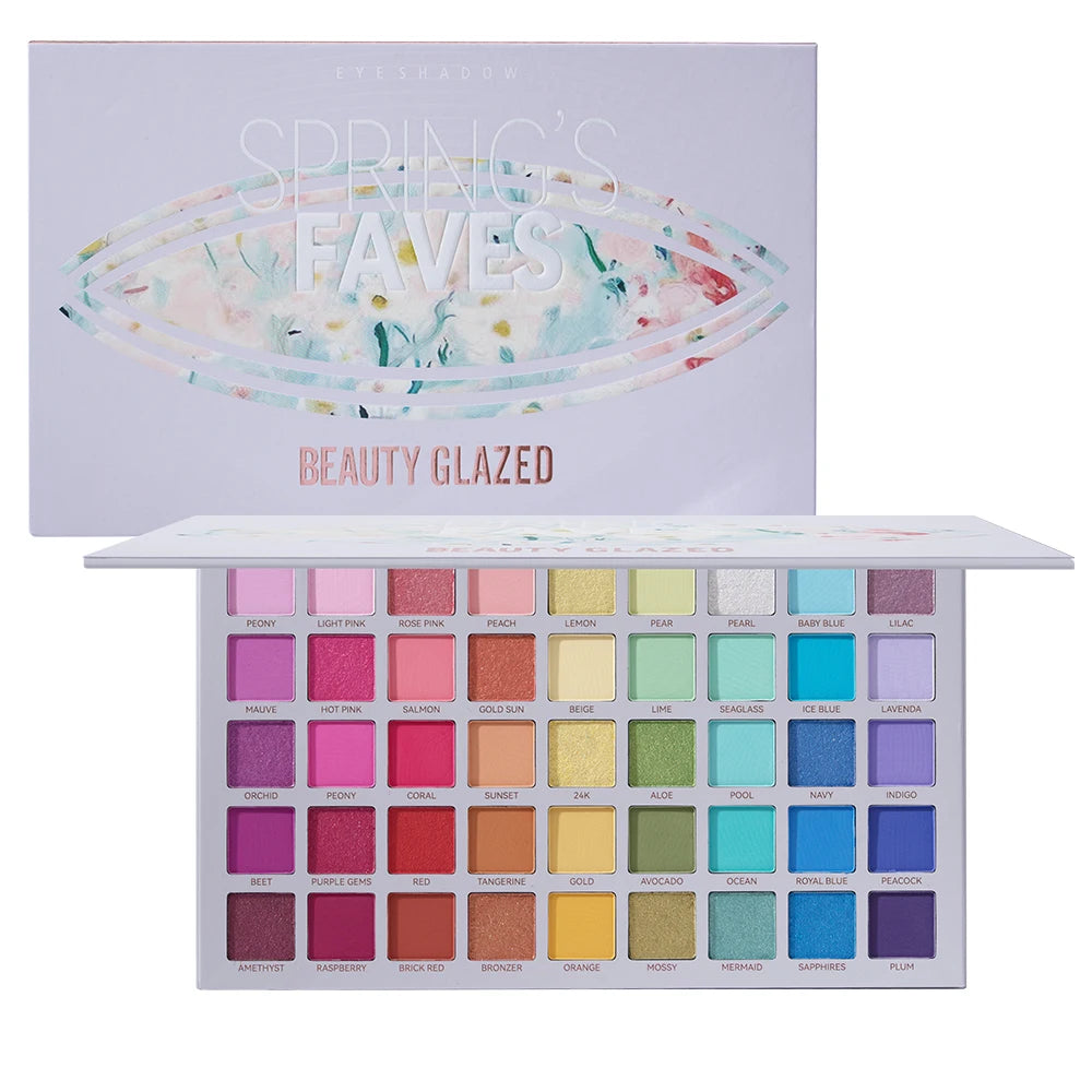 Beauty GlazedSpring's Faves BePerfect Beauty Palette di ombretti impermeabili Evidenziatore luccicante e trucco smaltato per contorno occhi