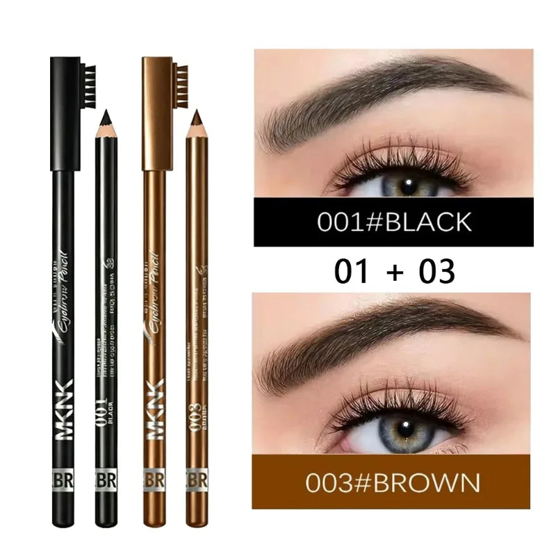 Matita per Sopracciglia Professionale a Doppia Punta con Pennello, Impermeabile, Resistente alle Macchie, Colore Naturale, Facile da Applicare, Eyeliner per Donne, Penna per il Trucco delle Sopracciglia