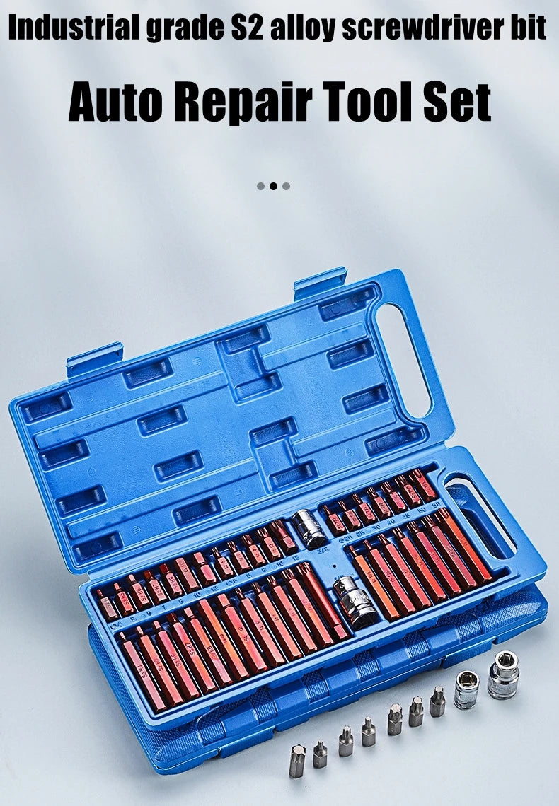 40 pezzi Torx Star Spline Set di punte a esagono incassato Kit di strumenti Cacciavite di precisione Bit Attrezzatura per garage Strumenti di riparazione professionali per auto