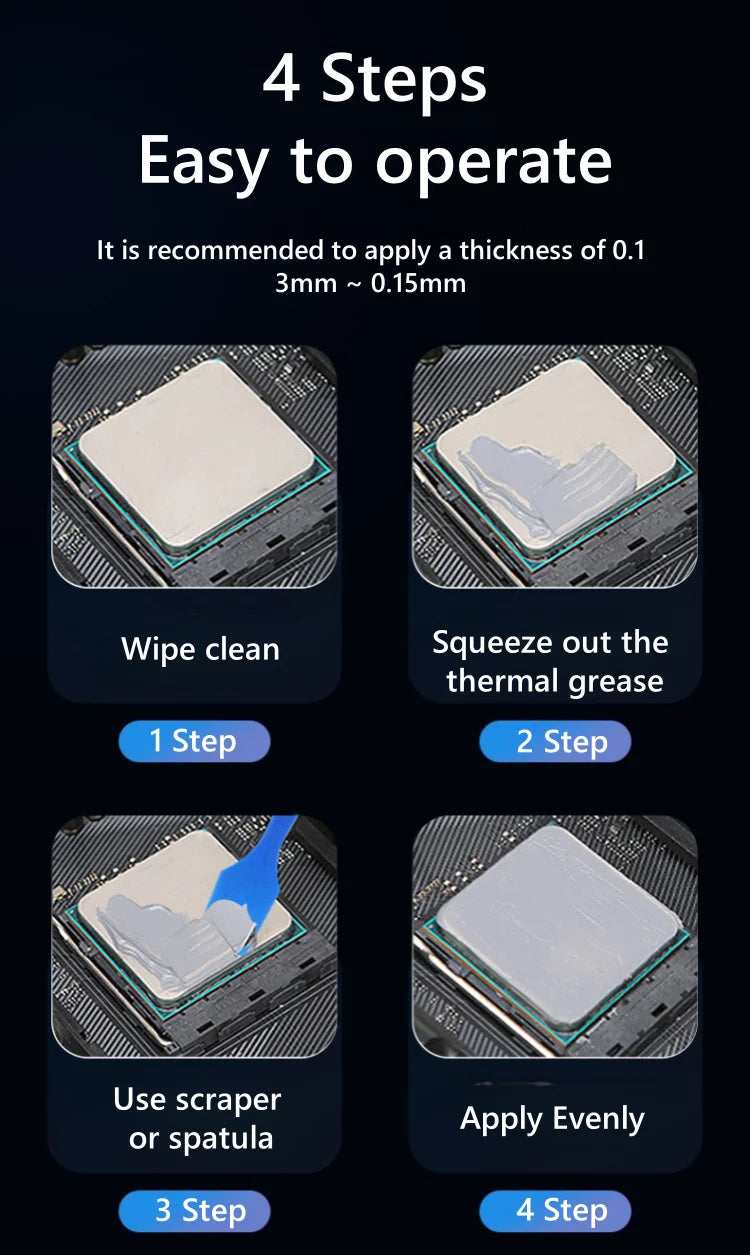 Pasta Termica Originale Halnziye HY206 6.0W/m-K Sostitutiva dei Pad Termici per Raffreddamento CPU GPU VRAM Laptop