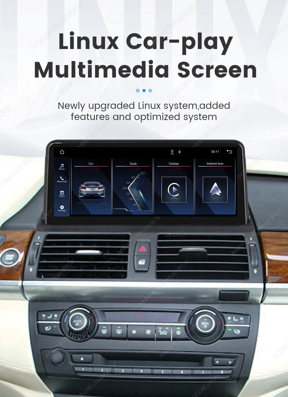 Sistema multimediale intelligente per auto con schermo QLED da 10,25 pollici, Linux, CarPlay wireless, Android Auto, per BMW E90 E91 E92 E93 2005-2012, con WiFi, BT, navigazione GPS e autoradio.