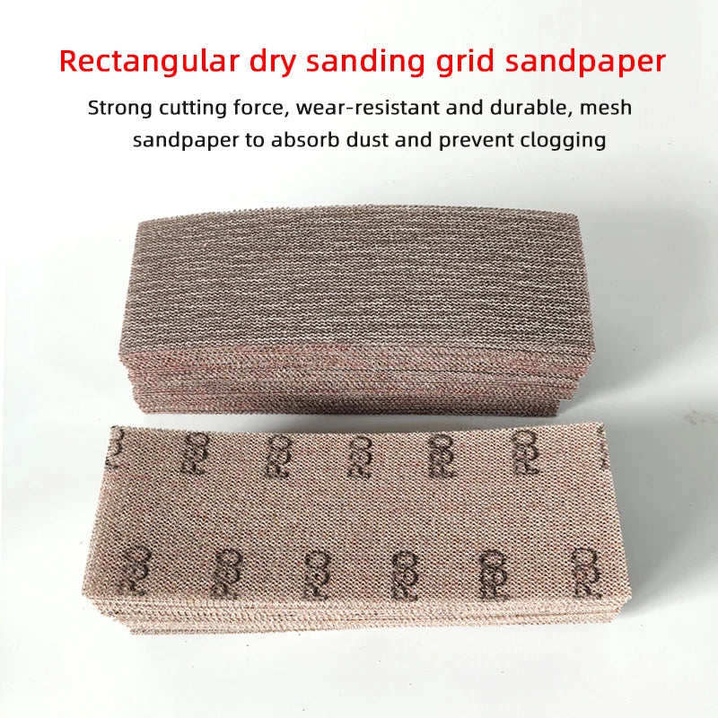 Foglio abrasivo a rete rettangolare autoadesivo 70x198mm per levigatura a secco, carta vetrata per stucco automobilistico, compatibile con Mirka