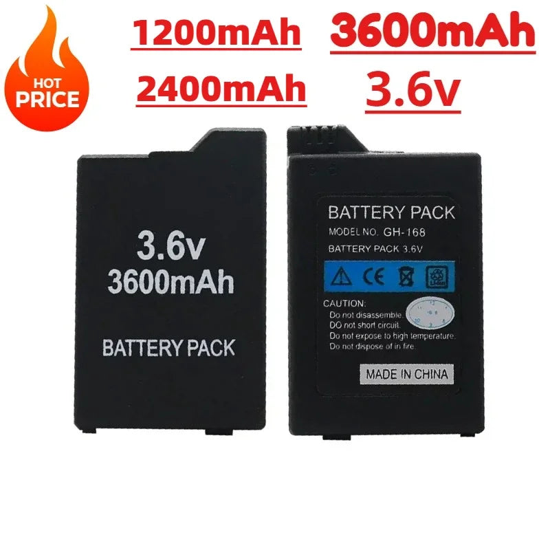 Batteria di Ricambio al Litio 3600/2400mAh per Console di Gioco Portatile PSP2000, Compatibile con PS Lite PSP-2PSP-3004