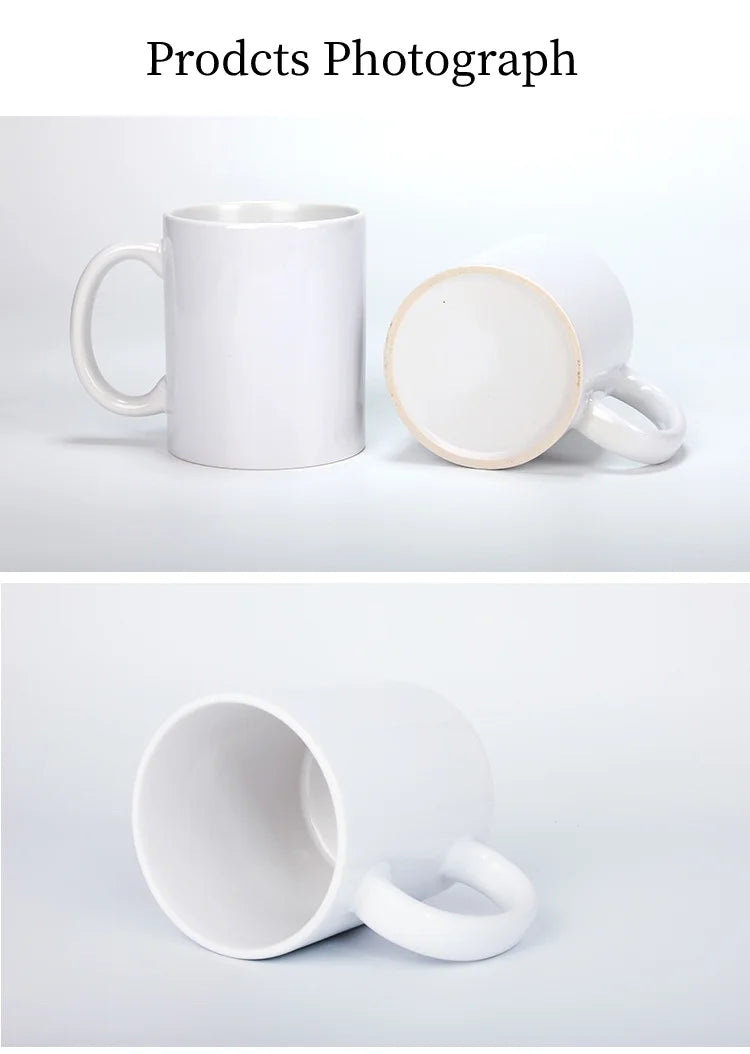 Tazze in Ceramica Bianca per Sublimazione 11Oz, Set da 2/4/12 Pezzi, Tazze in Porcellana per Caffè e Latte, Personalizzabili con Logo, Regalo per la Famiglia
