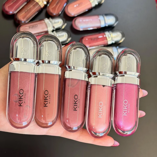 Kiko Milano Lucidalabbra 3D Hydra, smalto labbra idratante, effetto specchio con glitter, volumizzante, non appiccicoso, impermeabile, trucco labbra naturale