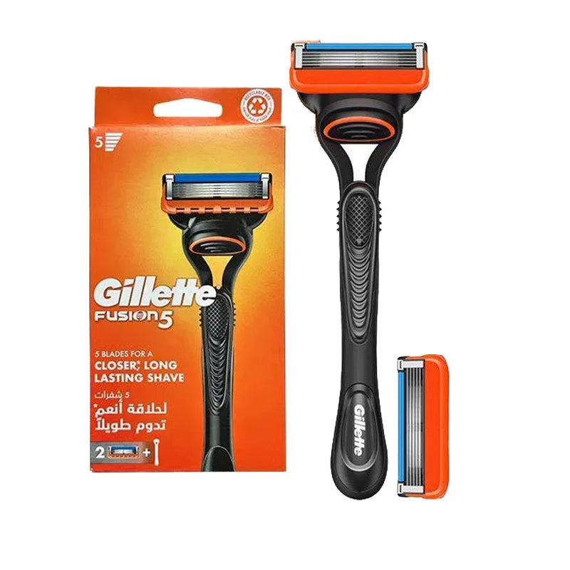 Set Rasoio Gillette Fusion 5 con 5 Lame Ultra-Sottili, Striscia Lubrificante e Rifinitore Posteriore, Disponibile in Diverse Specifiche