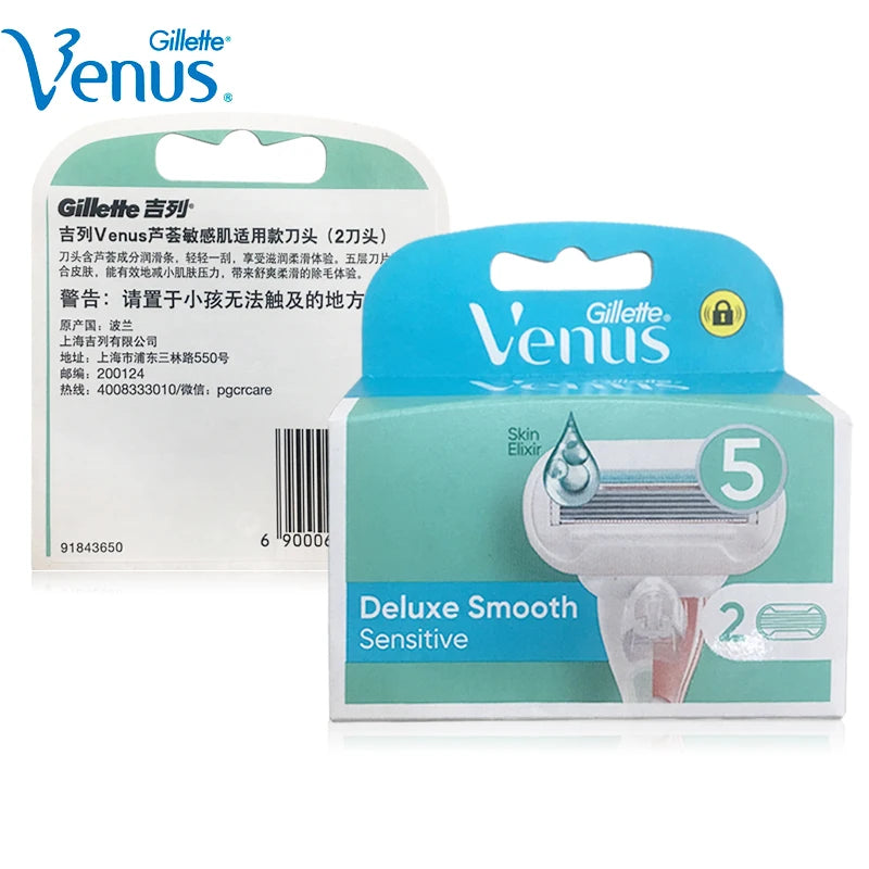 Gillette Venus Lama di ricarica a 5 strati Lame di rasoio Sapone per pelle sensibile extra liscia per la rasatura del corpo delle donne