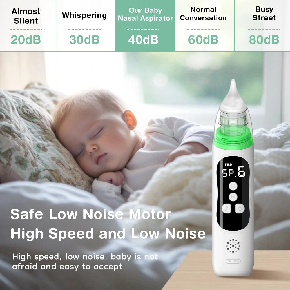 MAMIJOY Aspiratore nasale elettrico per bambini, pulitore nasale silenzioso per neonati, per ostruzioni e rinite, aspiratore nasale per neonati U94
