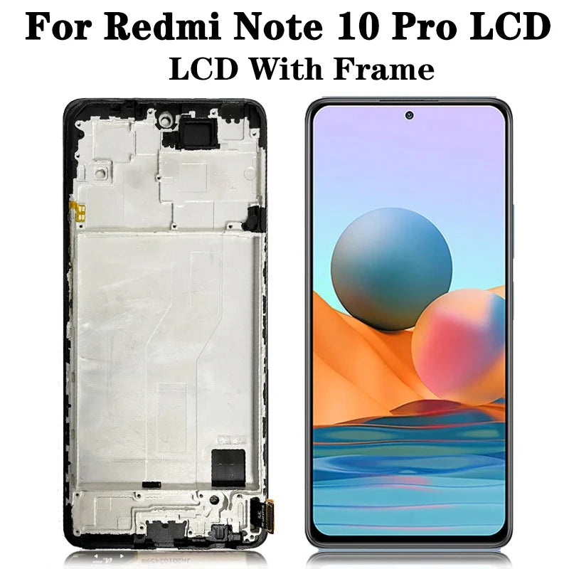NUOVO Display M2101K6G per Xiaomi Redmi Note 10 Pro, Schermo LCD Touch Screen e Digitalizzatore, Parti di Assemblaggio per Redmi Note10Pro M2101K6G