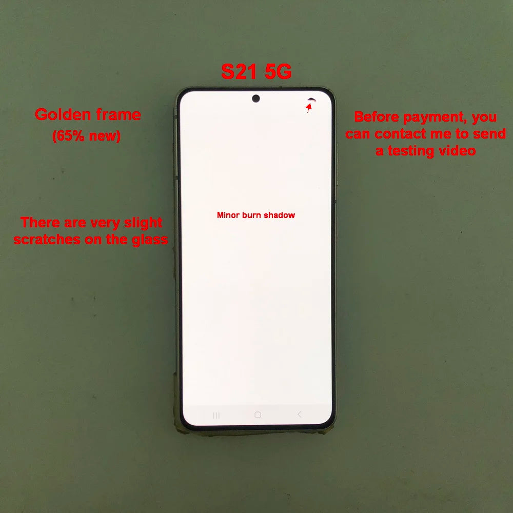 Display LCD Super AMOLED per Samsung S21 5G G990F G991F G991U G991B/DS, Schermo Touch Digitizer 6.2'' con Difetti, Ricambio Schermo