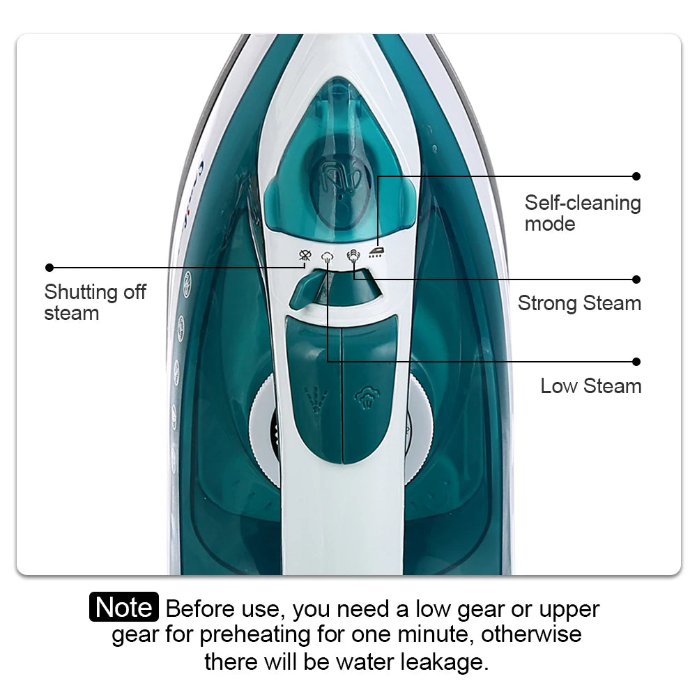 Ferro da stiro elettrico portatile Mini ferro da stiro a vapore per indumenti per ferro da stiro Ferro da stiro con piastra in ceramica regolabile per stirare Sonifer