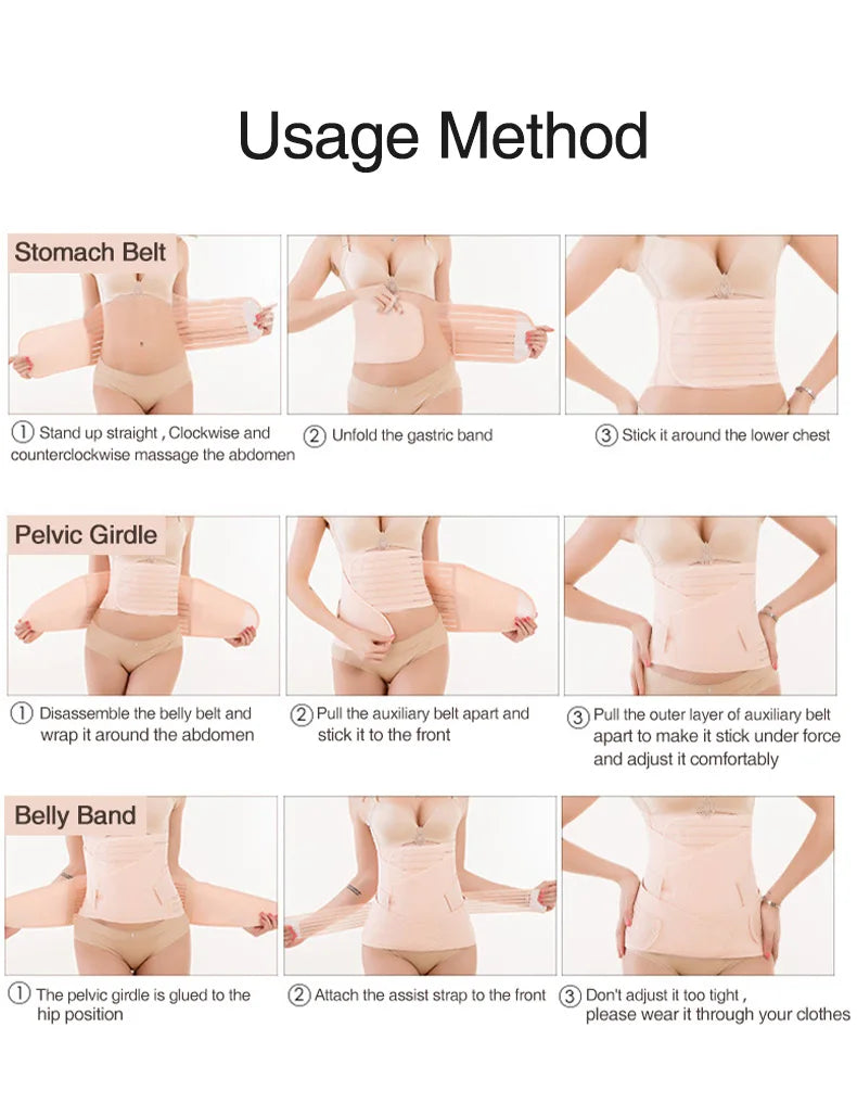 3in1 Corsetto Dopo Il Parto Fascia Pancia Donne Incinte Pancia Pancia Pancia Pelvi Cintura Avvolgente Vita Trainer Recupero Fasciatura Cinghia Body Shaper