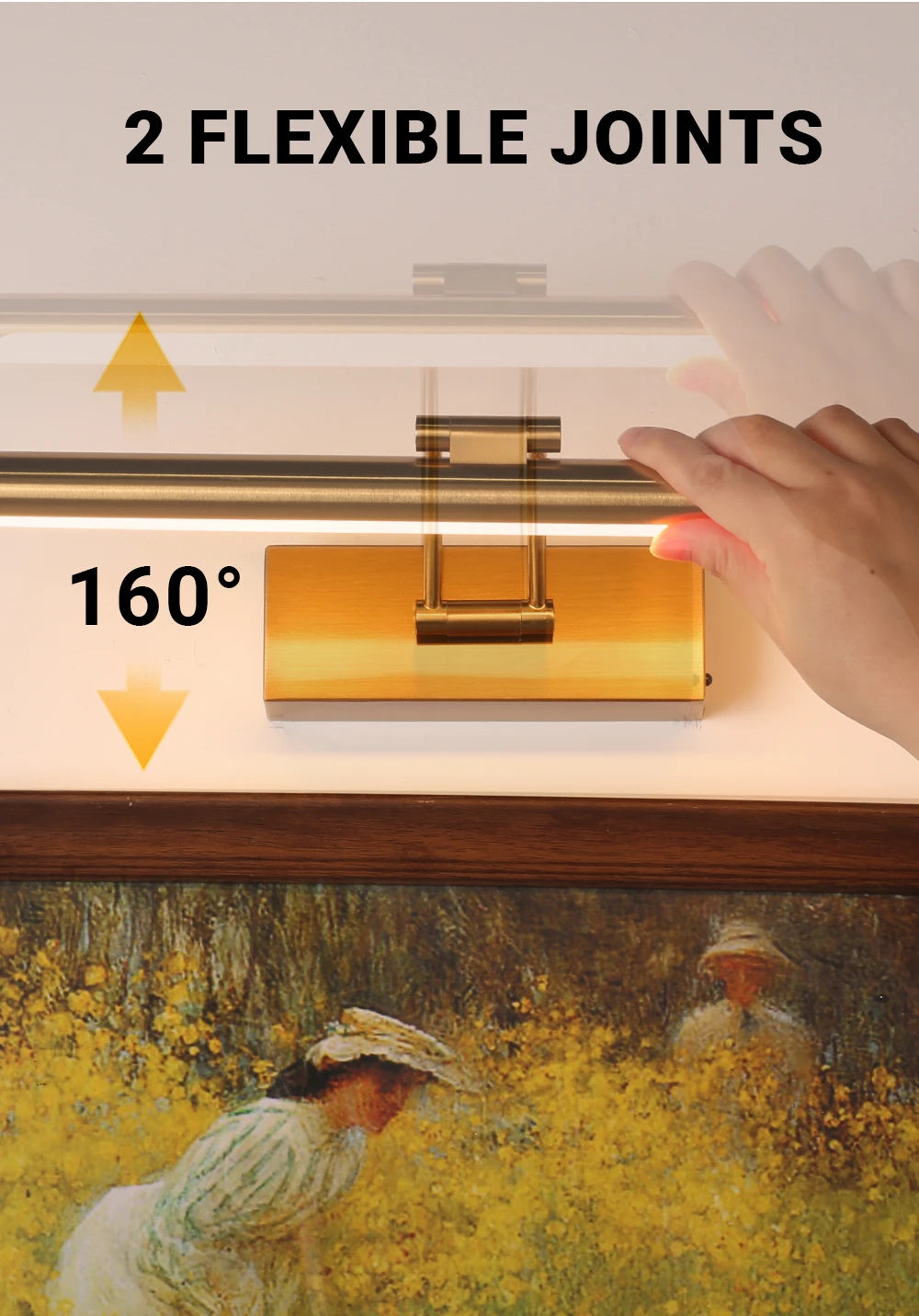SEEDIQ Lampada da parete a LED ricaricabile in bronzo 4400mAh Batteria a lunga durata 40CM Luce per immagini wireless con telecomando per opere d'arte