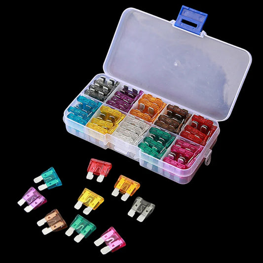 Kit fusibili automobilistici, dimensioni mini/piccole/medie, tipo a lama per uso marino, automobilistici, 2A 3A 5A 7,5A 10A 15A 20A 25A 30A 35A