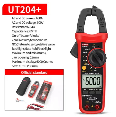 UNI-T Pinza amperometrica UT201 UT202 UT202A UT203 UT204 Plus Tester digitale Voltmetro professionale Pinza Amperometro Multitester elettrico