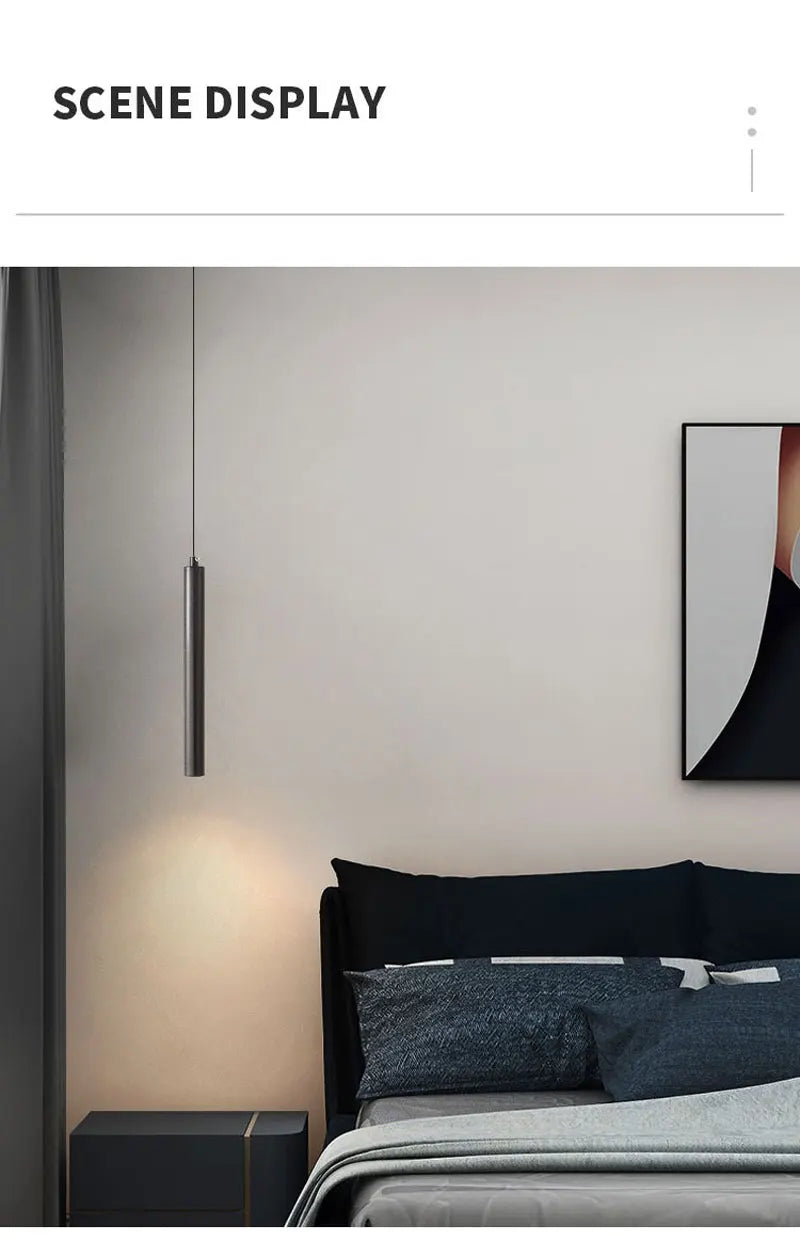Lampade a sospensione a LED nere con cavo Decor per camera da letto TV Sfondo Lampade a sospensione sospese regolabili per sala da pranzo