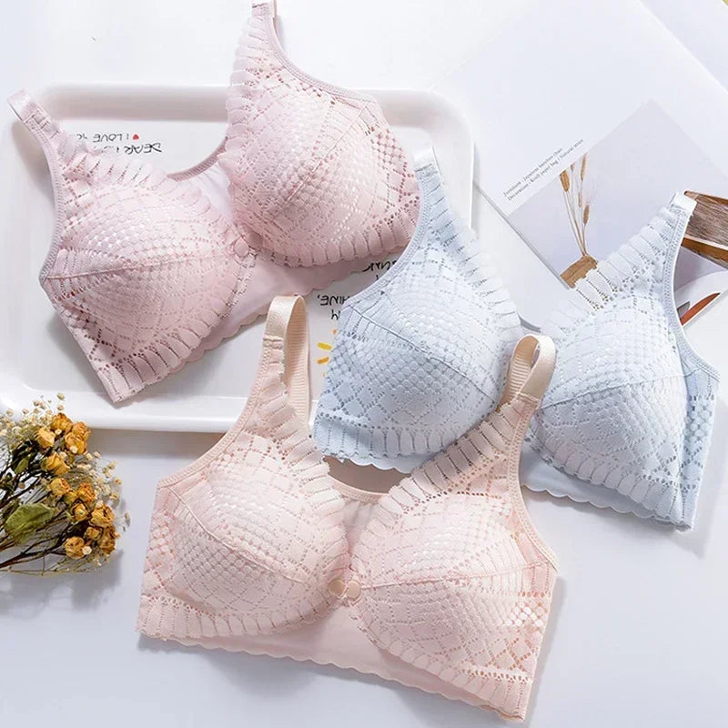 Reggiseno per allattamento premaman con bottone frontale Intimo raccolto regolabile Reggiseno per allattamento confortevole per l'allattamento di vestiti per donne incinte