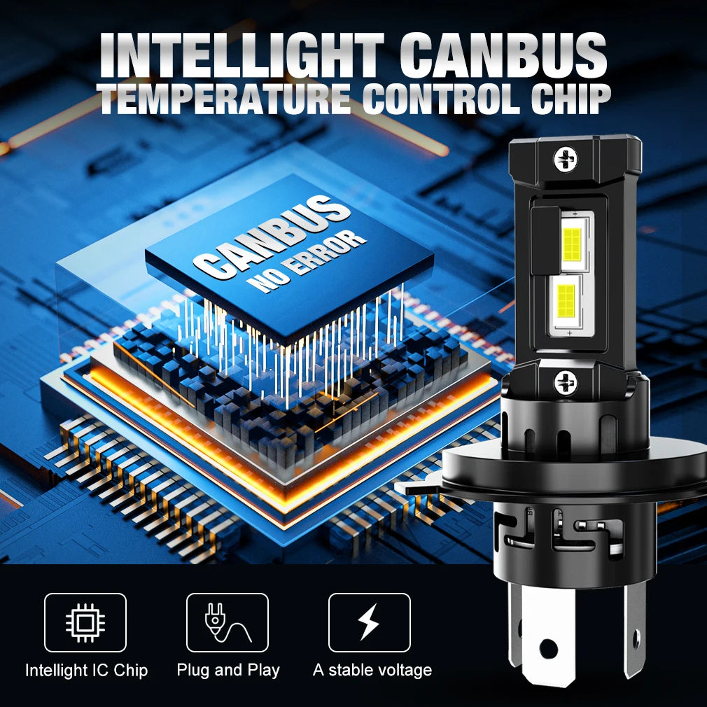 XSTORM H4 Lampadine LED 6000K 100W Luci Auto H1 H7 Fari LED Canbus 9005 9006 Fari 60000LM Lampade Auto Plug&Play