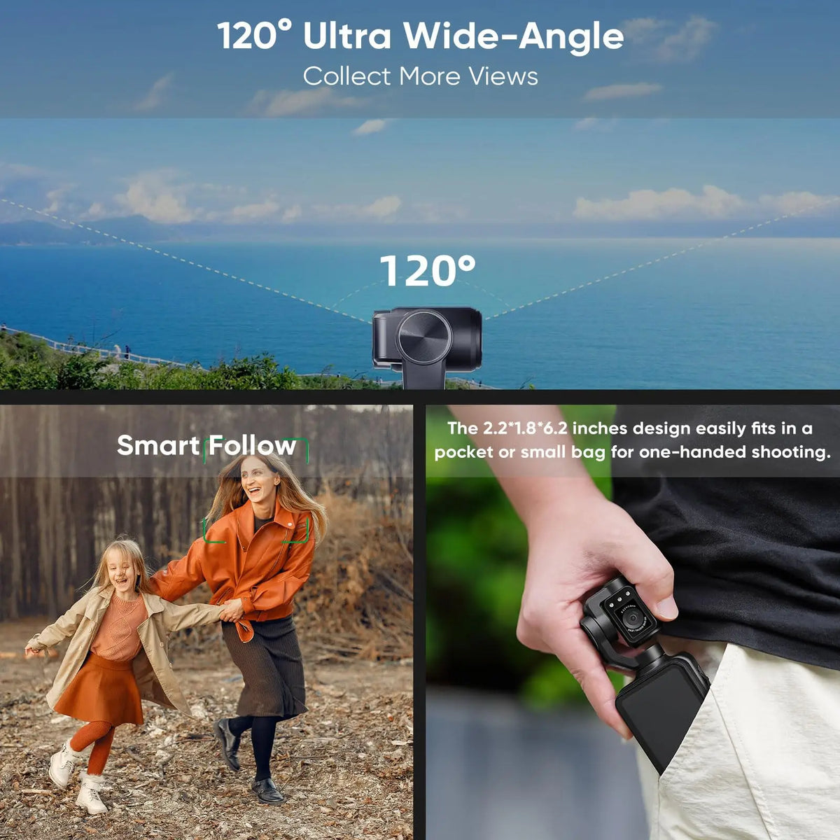 Videocamera tascabile ORDRO M5 5K Action Videocamera Vlog con grande touchscreen per visione notturna IR a infrarossi con telecomando per treppiede SDcard