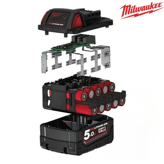 Nuova Batteria Milwaukee M18 8.0Ah ad Alta Potenza 18V Ricaricabile agli Ioni di Litio per Utensili Elettrici Cordless Milwaukee M18 Batteria 8Ah