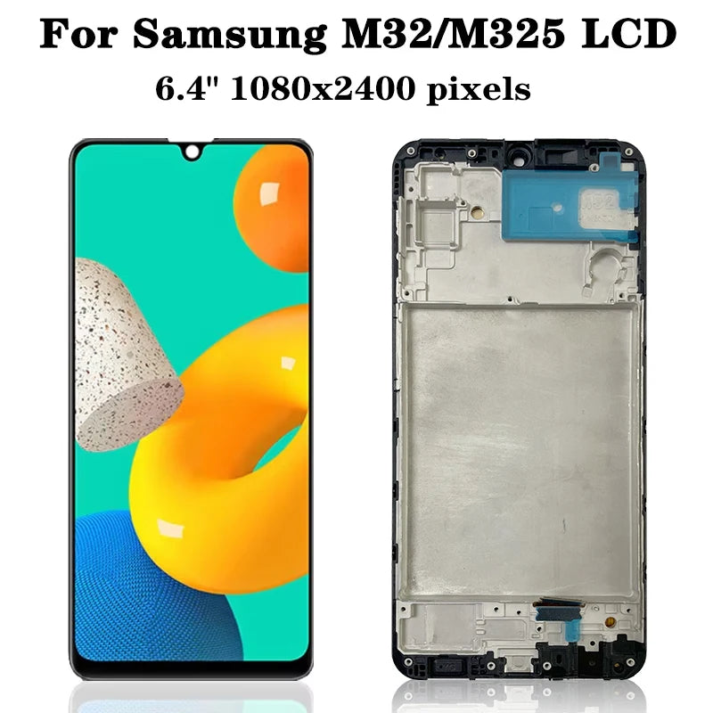 Schermo Display M325 per Samsung M32 LCD M325F M325FV/DS M325FV M325F/DS Sostituzione Gruppo Digitalizzatore Touch Screen