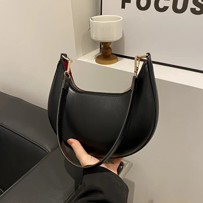 Borsa da Donna a Tracolla a Forma di Luna, Nuova Moda Lussuosa Borsa a Spalla Singola da Donna
