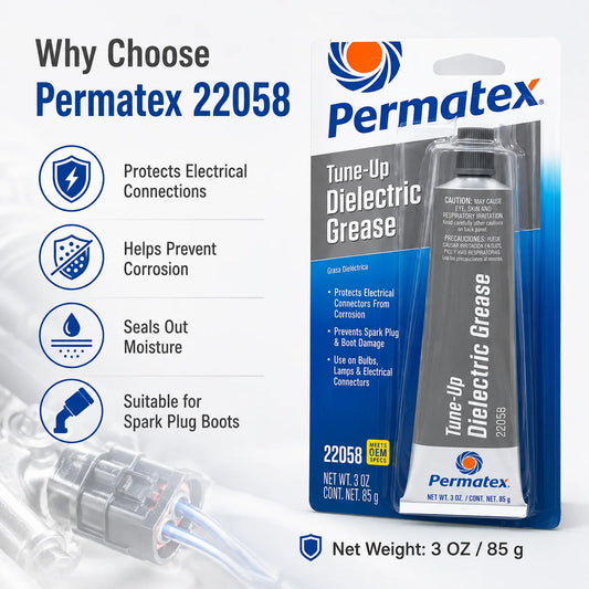 Permatex 22058 Grasso Dielettrico 3oz 85g Protettore Connettori Elettrici Anticorrosione per Cavi Candele e Lampadine Auto