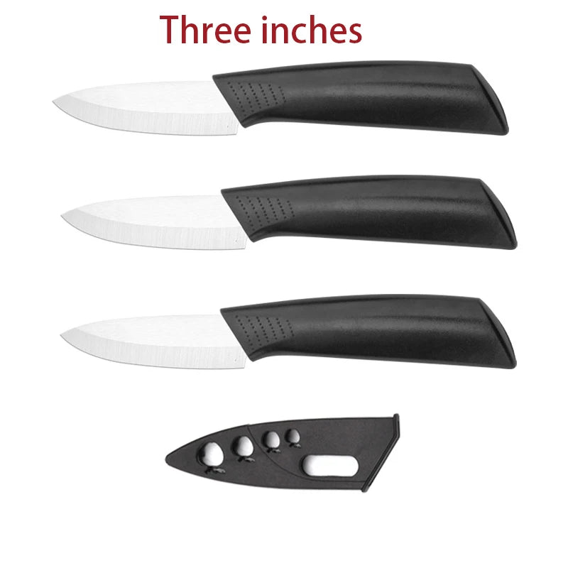 Coltello in ceramica da 3/4/5 pollici resistente all'ossidazione e senza ruggine, con custodia, portatile, per la preparazione di alimenti per neonati e bambini.