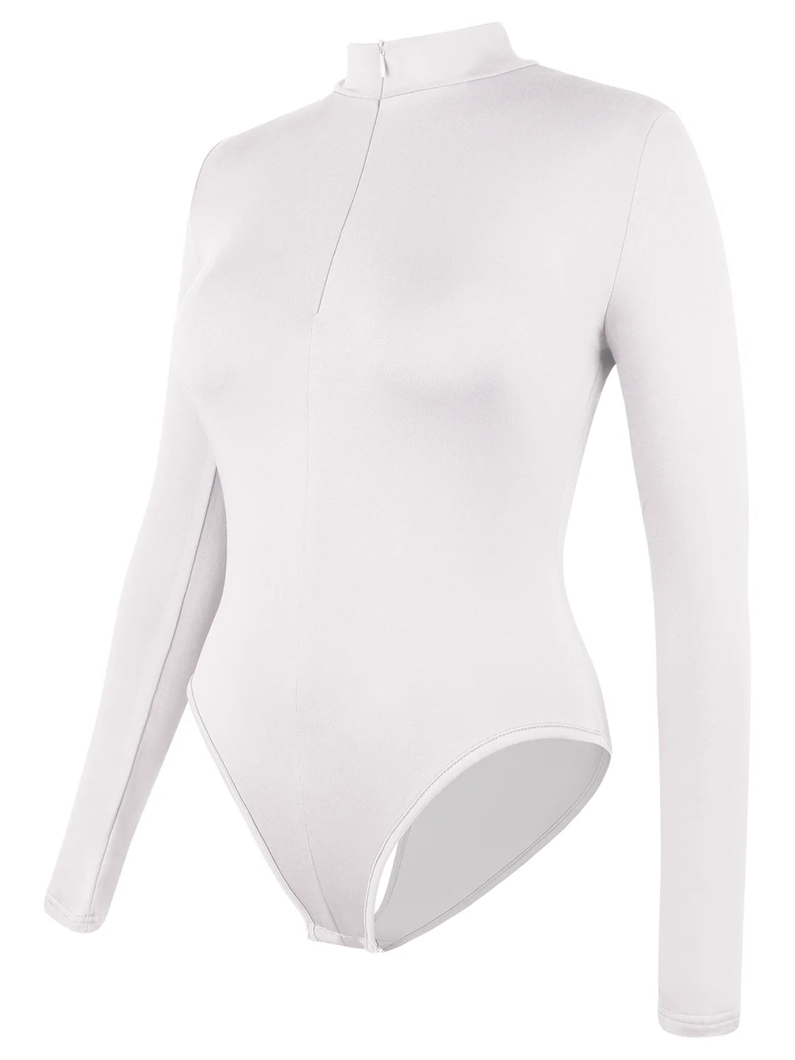 Body con colletto alla coreana con cerniera Donna Manica lunga Spazzolato Abiti invernali con fondo Sexy Streetwear Body Shaper Body pancia piatta