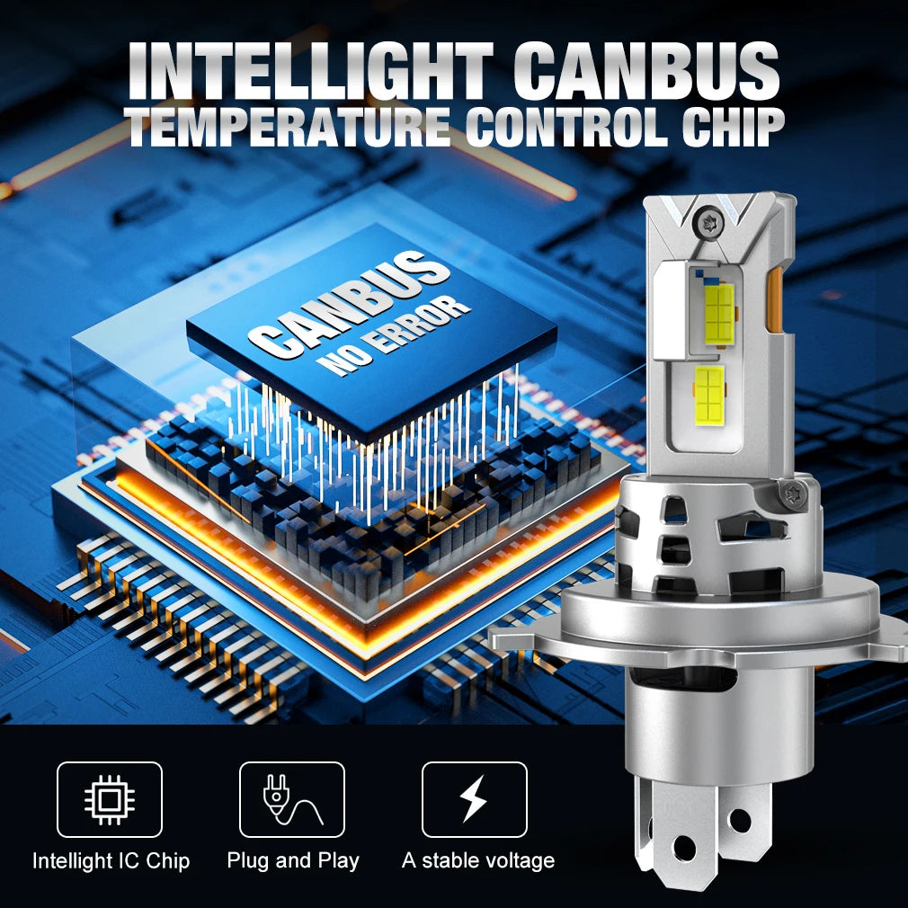 XSTORM H4 HA CONDOTTO LA Luce Canbus 30000LM 150W Auto HA CONDOTTO il Faro 6500K Ad Alta Potenza Alto Basso Fascio Auto Lampadine Con Ventola Faro