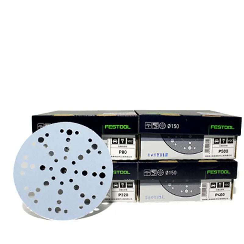 10 PZ Originale Tedesco FESTOOL Azzurro Granato Carta Vetrata Secca 6 48 Fori Circolare Abrasivo Automotive Falegname