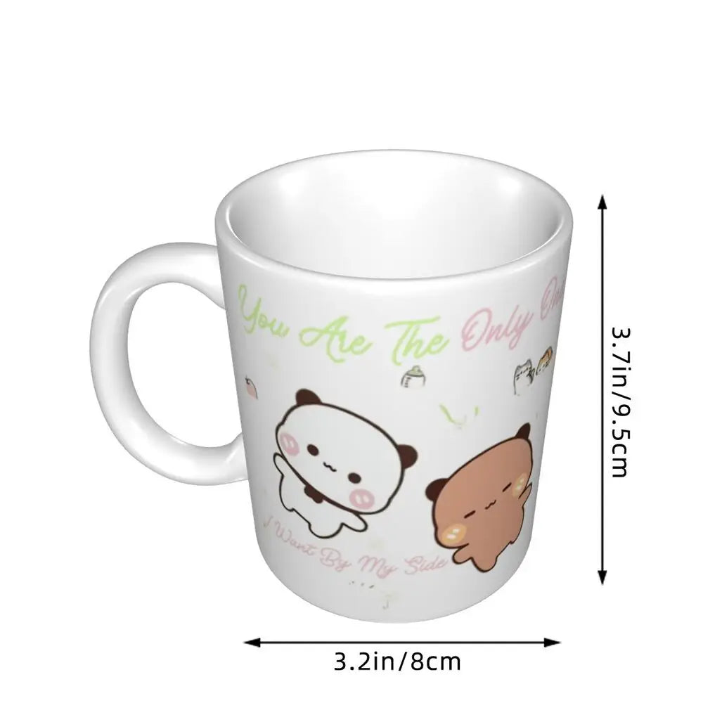 Tazze personalizzate per coppia Bubu Dudu Panda e Brownie Bear Tazza da caffè per tè al latte in ceramica fai-da-te