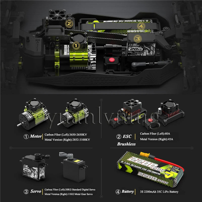 Storm Raider 1/10 Buggy RC da Corsa Fuoristrada 4WD Brushless, Auto Radiocomandata 2.4GHz, Modellino Giocattolo per Adulti e Bambini