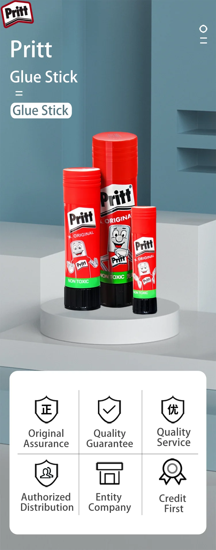 Colla in stick Pritt originale, atossica, lavabile, sicura per bambini, per arti e mestieri