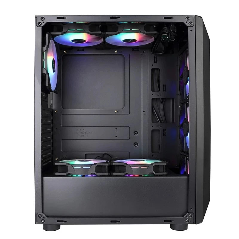 Case per PC Gaming Night Hunter 5 ATX con Pannello Laterale Completamente Trasparente, Raffreddamento a Liquido e Spazio per la Gestione dei Cavi