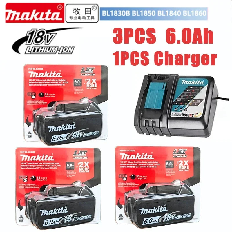 Batteria originale Makita 18V, 5Ah/6Ah, agli ioni di litio, per Makita BL1830, BL1815, BL1860, BL1840. Batteria di ricambio per utensili elettrici Makita.