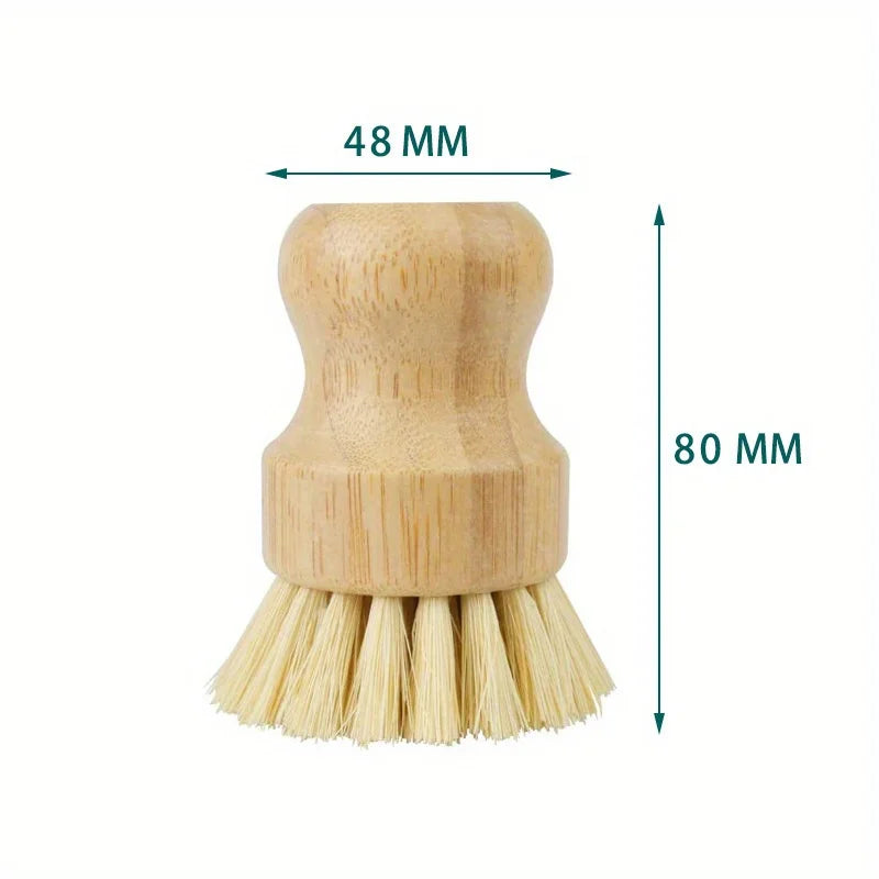 Spazzola per Lavaggio Piatti Naturale con Manico in Legno, Spazzola per Pentole in Corda Anti-Impronta d'Olio, Accessori per Pulizia in Sisal e Cocco Naturale