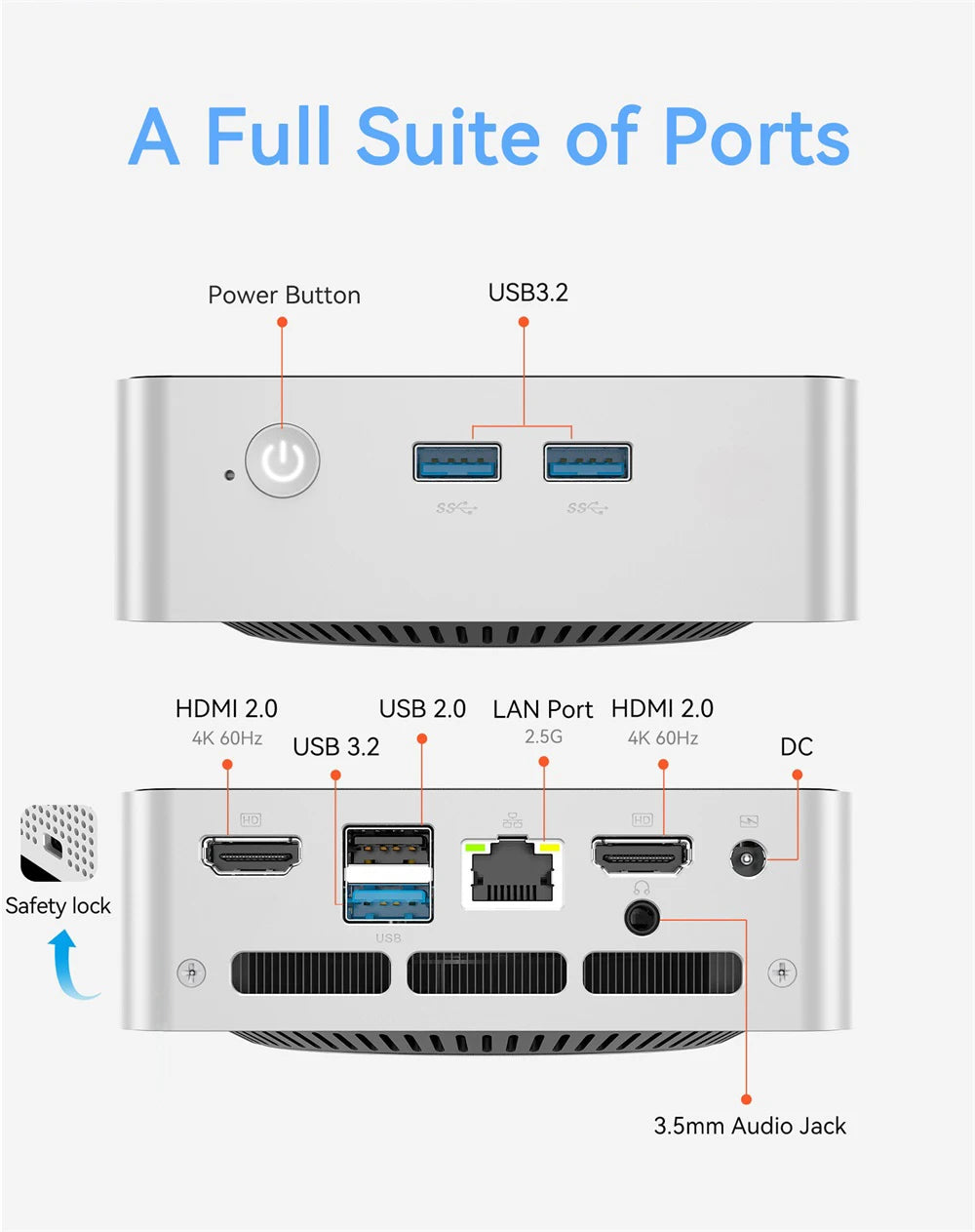 Mini PC Mllse M5 Processore Intel Core I5-8257U 16Gb Ram Ddr4 512Gb Ssd Wifi 6 Bluetooth 5.3 Win 11 Pro