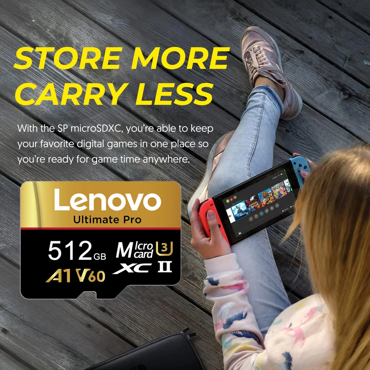 Scheda di memoria MicroSD Lenovo ad alta velocità, 1 TB, 256 GB, 512 GB, classe 10, UHS-I, per Nintendo, droni DJI, fotocamere GoPro, 128 GB, 64 GB.