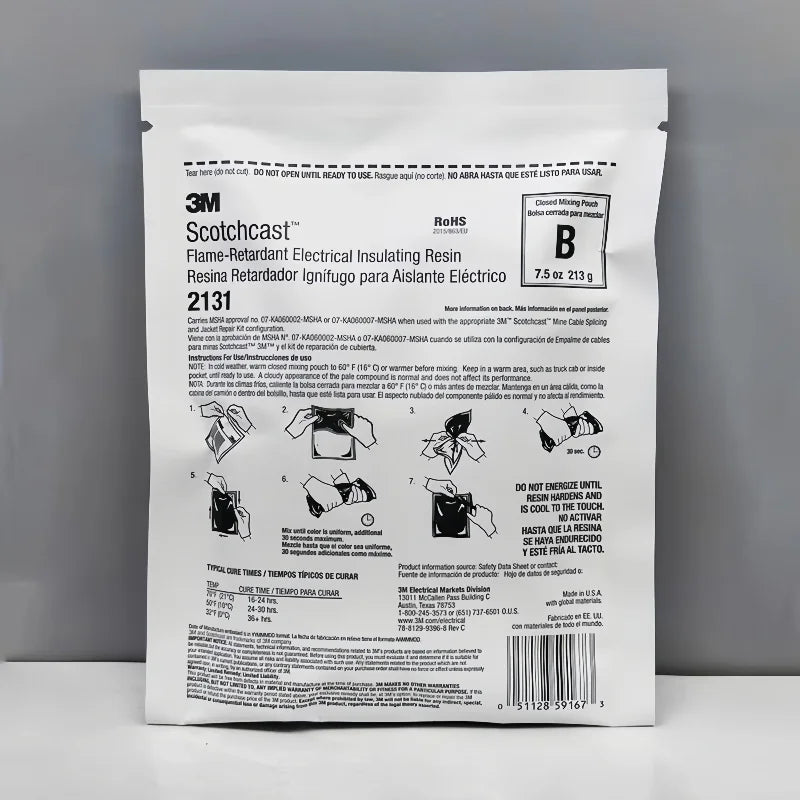 Resina Isolante Elettrica Originale 3M 2131B 2131C Scotchcast 1kV per Riparazione Cavi, Ritardante di Fiamma, Busta Monodose
