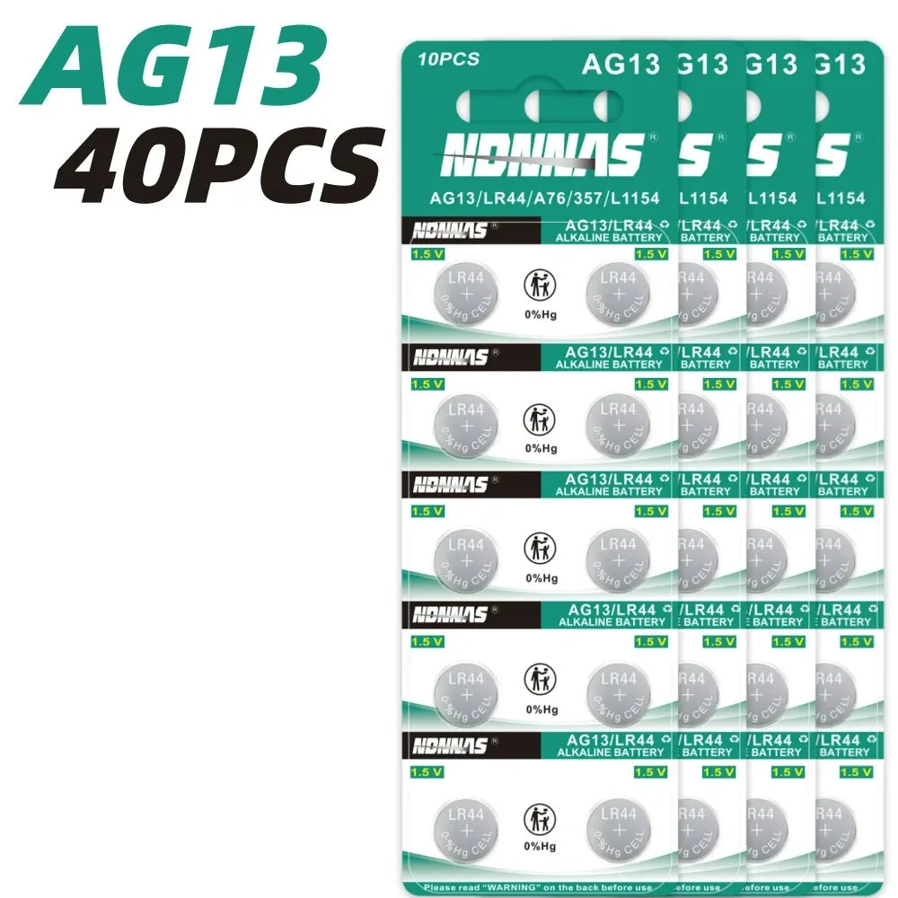2-100PCS LR44 Batteria AG13 357 303 SR44 L1154F A76 Batterie a bottone per orologi Misuratore di glicemia nel sangue Giocattoli Libri musicali