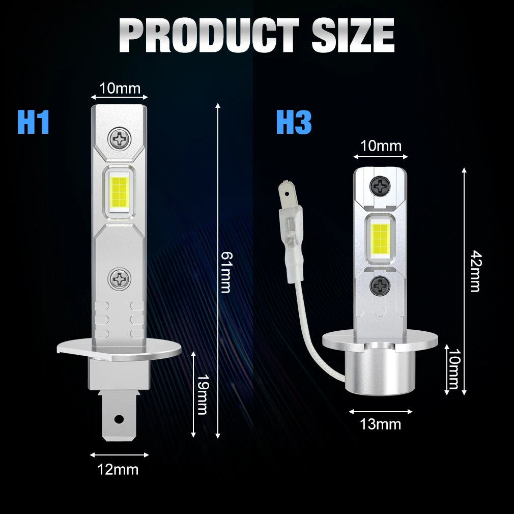 XSTORM H1 H3 Lampadina per fari a LED Mini 50W 20000LM CSP per fari per auto Fanless Luce Auto Diodo Fendinebbia 12V 6000K Automobile