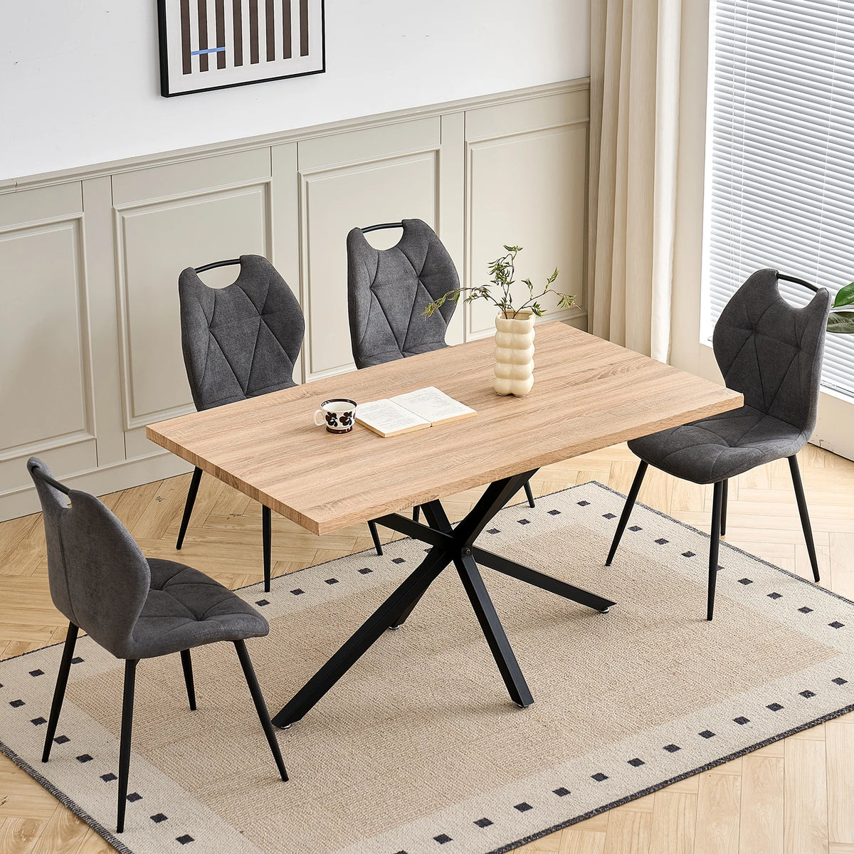 Sedia da pranzo moderna 2/4/6 pezzi, comode sedie imbottite con gambe in metallo per cucina/soggiorno/camera da letto